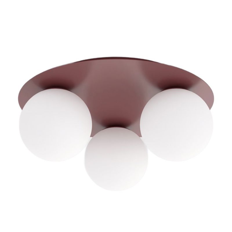 Lampa wisząca szklane kule Emibig SOLAR burgundowo-biała 3xE14x10W IP20 wym:19x43x43cm - 1 szt.