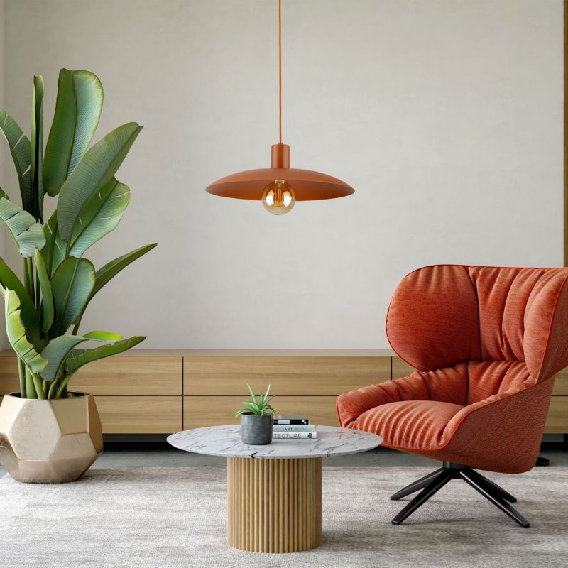 Lampa Wisząca Tk-Lighting Astra ceglany czerwony daszek metalowy - 1szt.