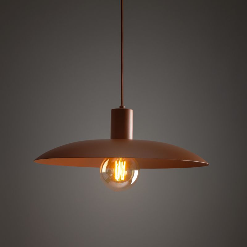 Lampa Wisząca Tk-Lighting Astra ceglany czerwony daszek metalowy - 1szt.