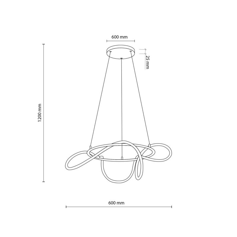 Lampa wisząca TK-Lighting Blaton wąż Led owinięty na okręgu złotym biały - 1szt.