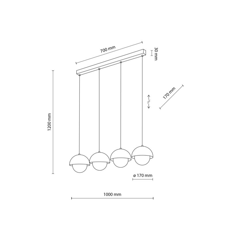 Lampa wisząca TK-Lighting Bono Beige 4 Listwa - 1szt.