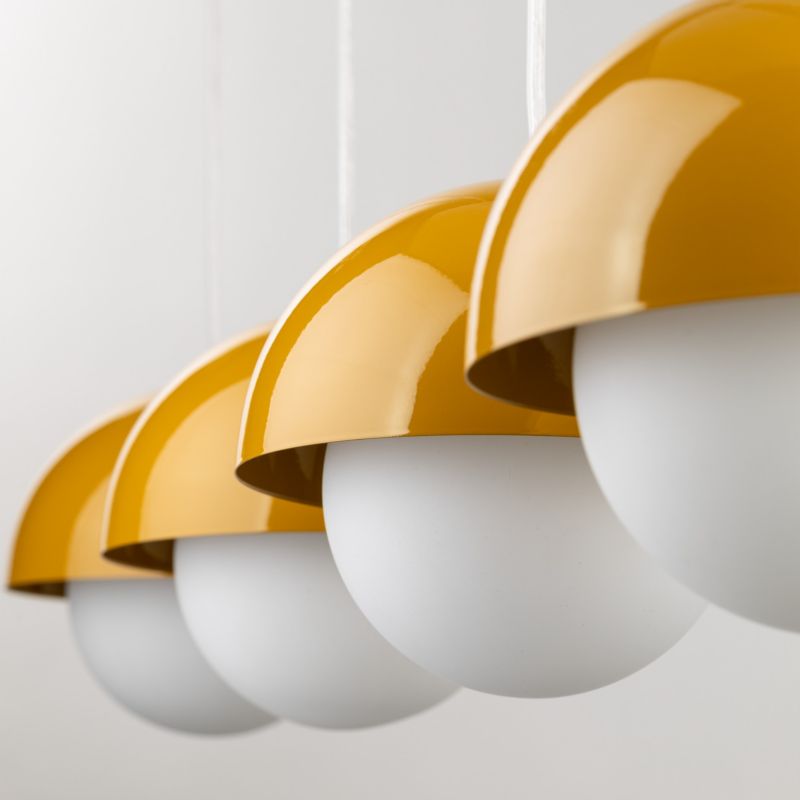 Lampa wisząca TK-Lighting Bono Ochra 4 Listwa zółte klosze mleczne kule 1 szt.
