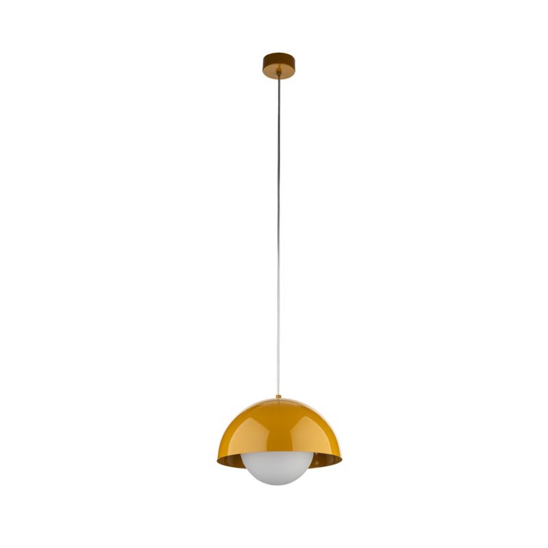 Lampa wisząca Tk-Lighting Bono Ochra żółta metalowa kulka szklana biała dyskretne rozproszone światło - 1szt.