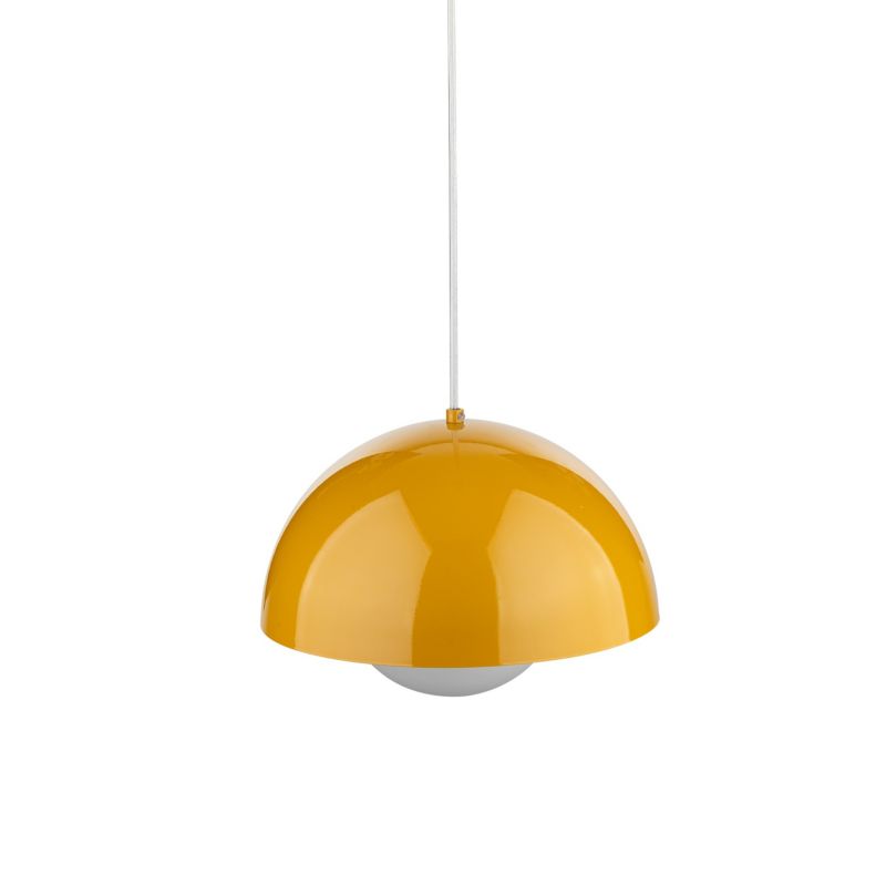 Lampa wisząca Tk-Lighting Bono Ochra żółta metalowa kulka szklana biała dyskretne rozproszone światło - 1szt.