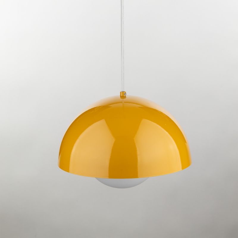Lampa wisząca Tk-Lighting Bono Ochra żółta metalowa kulka szklana biała dyskretne rozproszone światło - 1szt.