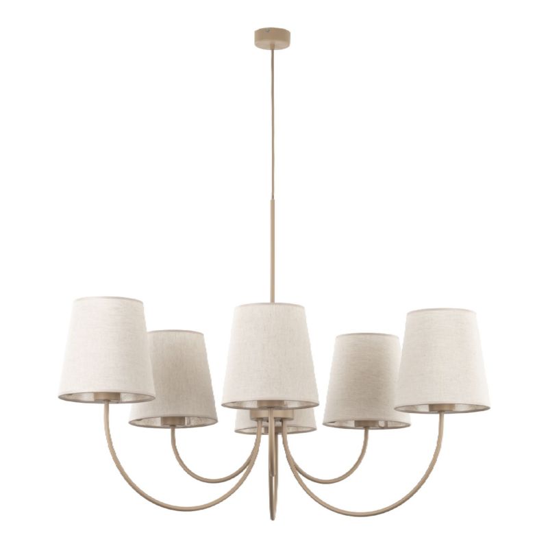 Lampa Wisząca Tk-Lighting Candi Sabia 6Xe27 beżowy żyrandol klasyczny - 1szt.