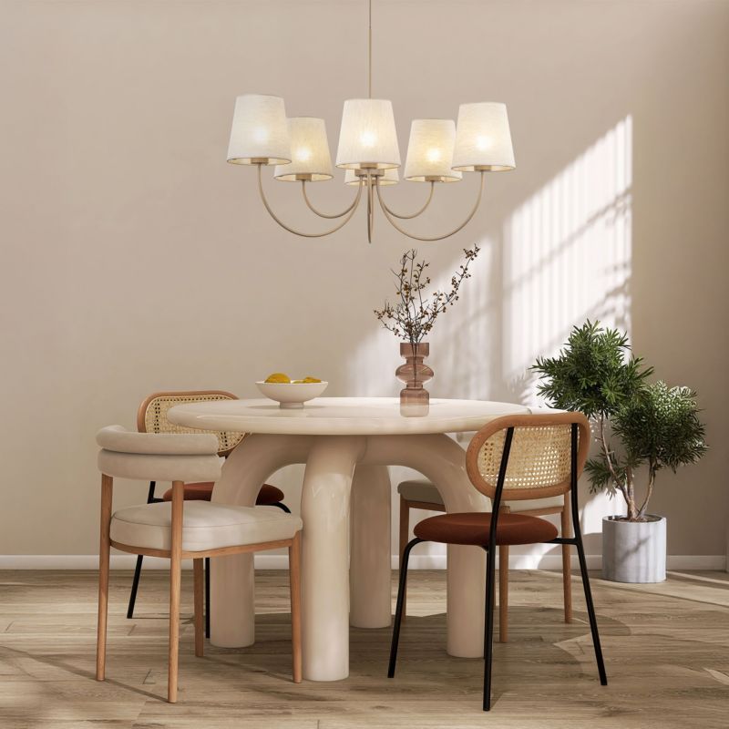 Lampa Wisząca Tk-Lighting Candi Sabia 6Xe27 beżowy żyrandol klasyczny - 1szt.