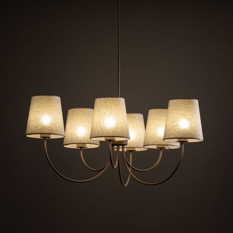 Lampa Wisząca Tk-Lighting Candi Sabia 6Xe27 beżowy żyrandol klasyczny - 1szt.