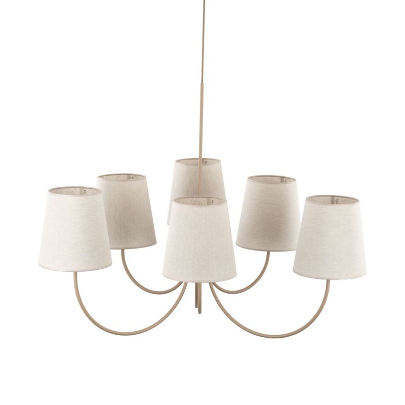 Lampa Wisząca Tk-Lighting Candi Sabia 6Xe27 beżowy żyrandol klasyczny - 1szt.