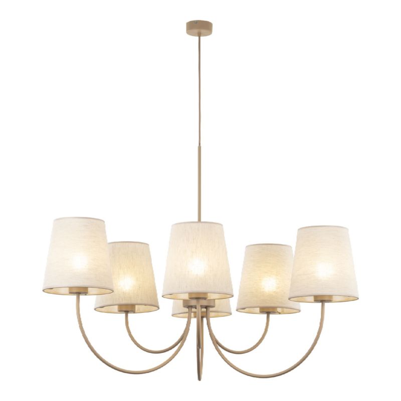 Lampa Wisząca Tk-Lighting Candi Sabia 6Xe27 beżowy żyrandol klasyczny - 1szt.