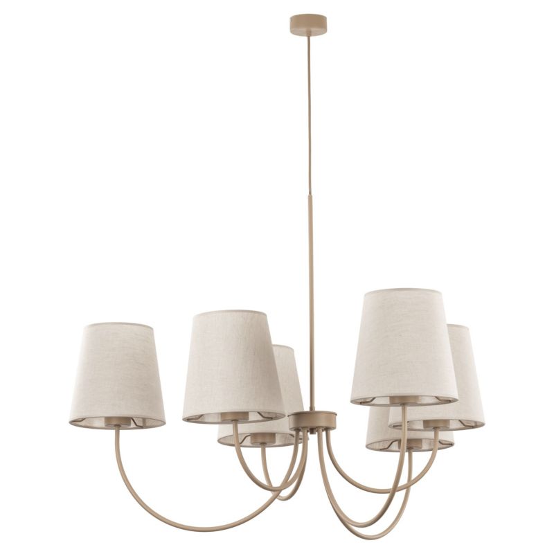 Lampa Wisząca Tk-Lighting Candi Sabia 6Xe27 beżowy żyrandol klasyczny - 1szt.