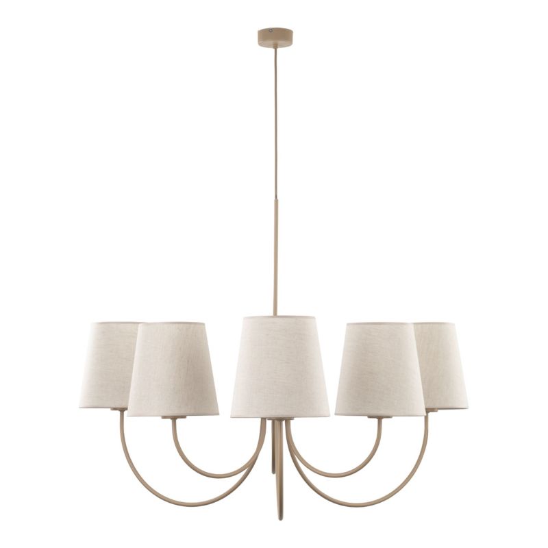 Lampa Wisząca Tk-Lighting Candi Sabia 6Xe27 beżowy żyrandol klasyczny - 1szt.