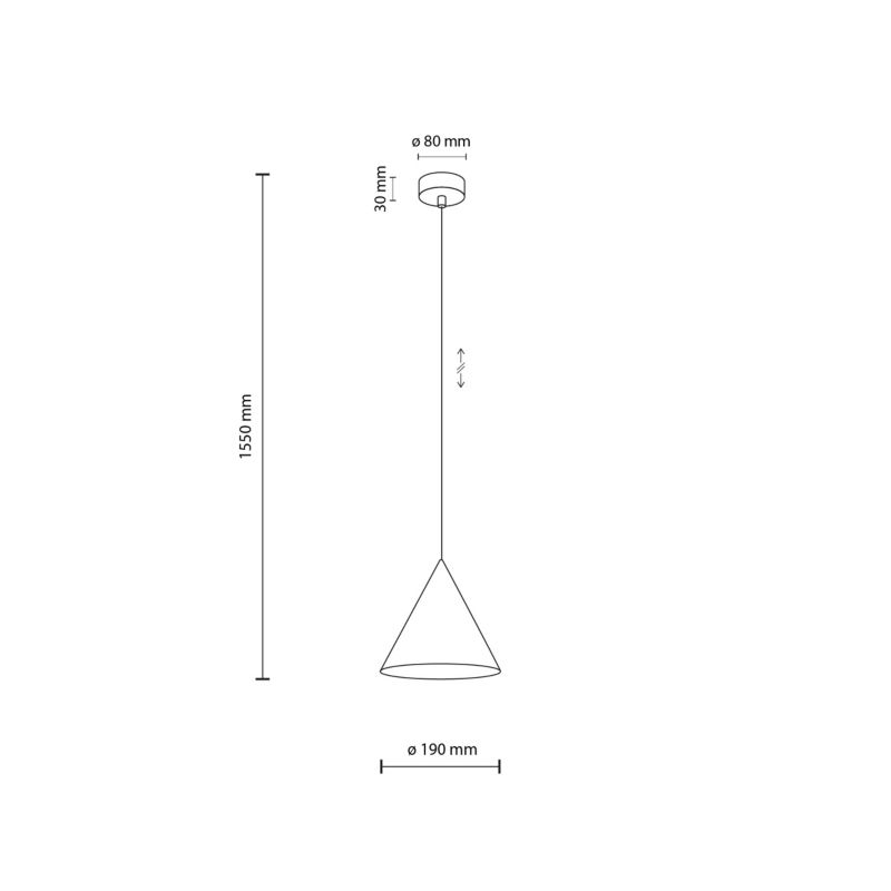 Lampa wisząca TK-Lighting Cono czarny klosz stożek S - 1szt.