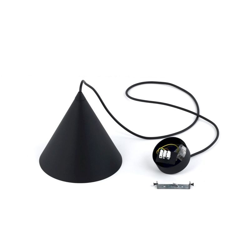Lampa wisząca TK-Lighting Cono czarny klosz stożek S - 1szt.