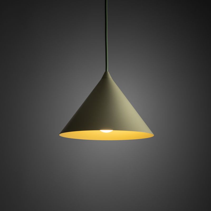 Lampa wisząca TK Lighting Cono S stożek metalowy pistacjowy 1Xe27 -1szt.