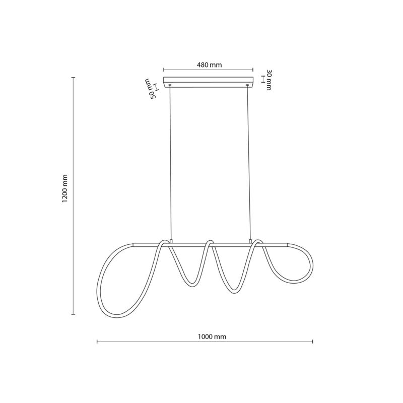 Lampa wisząca TK-Lighting Dorana wąż Led na złotej belce owinięty - 1szt.