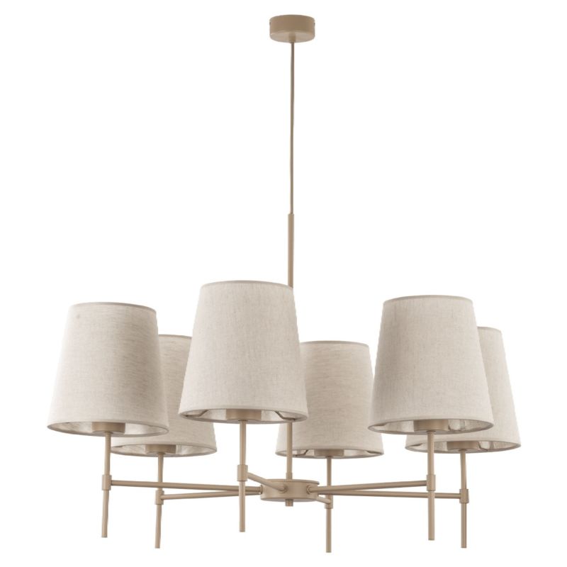 Lampa Wisząca Tk-Lighting Elizabeth Sabia beżowy żyrandol z abażurami klasyczny - 1 szt.