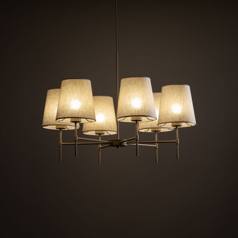 Lampa Wisząca Tk-Lighting Elizabeth Sabia beżowy żyrandol z abażurami klasyczny - 1 szt.