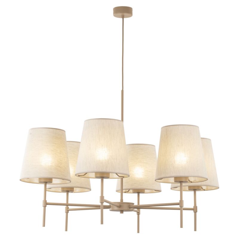 Lampa Wisząca Tk-Lighting Elizabeth Sabia beżowy żyrandol z abażurami klasyczny - 1 szt.