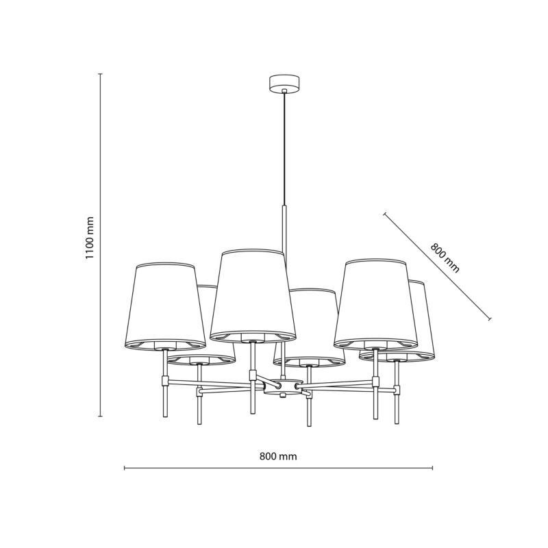 Lampa Wisząca Tk-Lighting Elizabeth Sabia beżowy żyrandol z abażurami klasyczny - 1 szt.