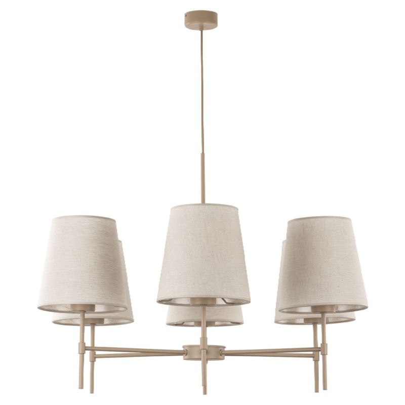 Lampa Wisząca Tk-Lighting Elizabeth Sabia beżowy żyrandol z abażurami klasyczny - 1 szt.