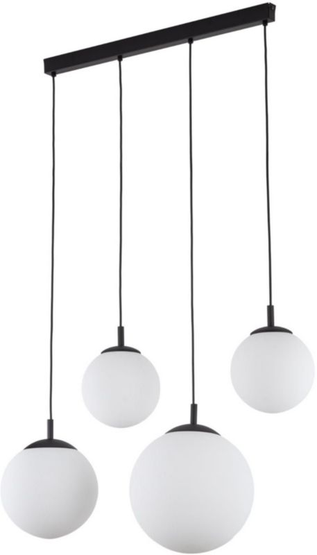 Lampa wisząca TK Lighting Esme 4x15W czarna, metal/szkło E27, 1 szt.
