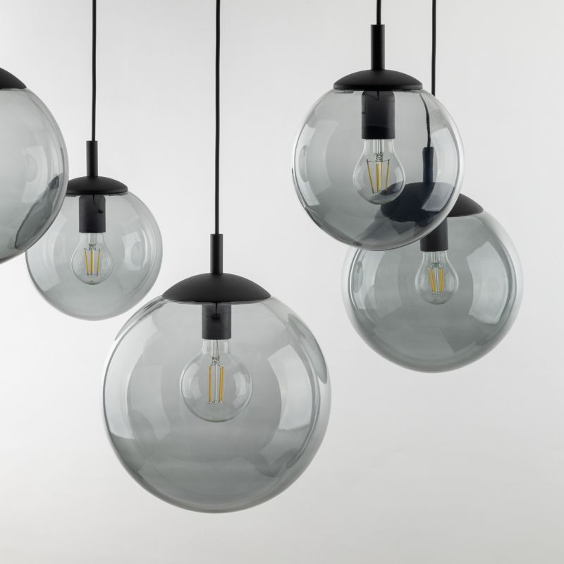 Lampa wisząca TK-Lighting Esme Grafitowe klosze pająk 5x E27 - 1szt.