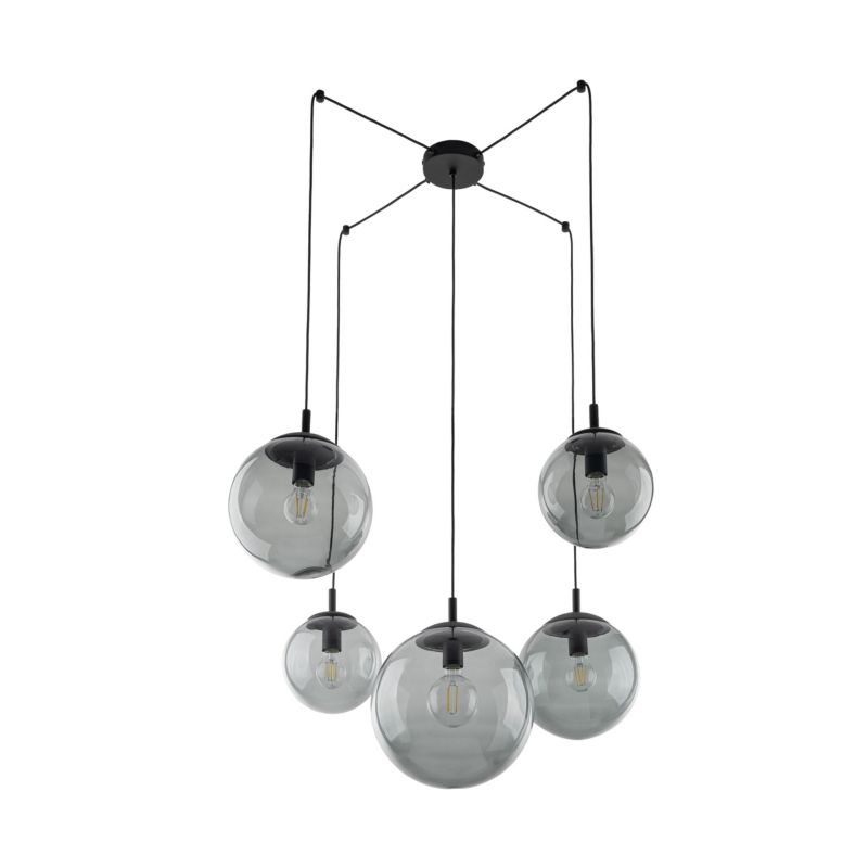 Lampa wisząca TK-Lighting Esme Grafitowe klosze pająk 5x E27 - 1szt.