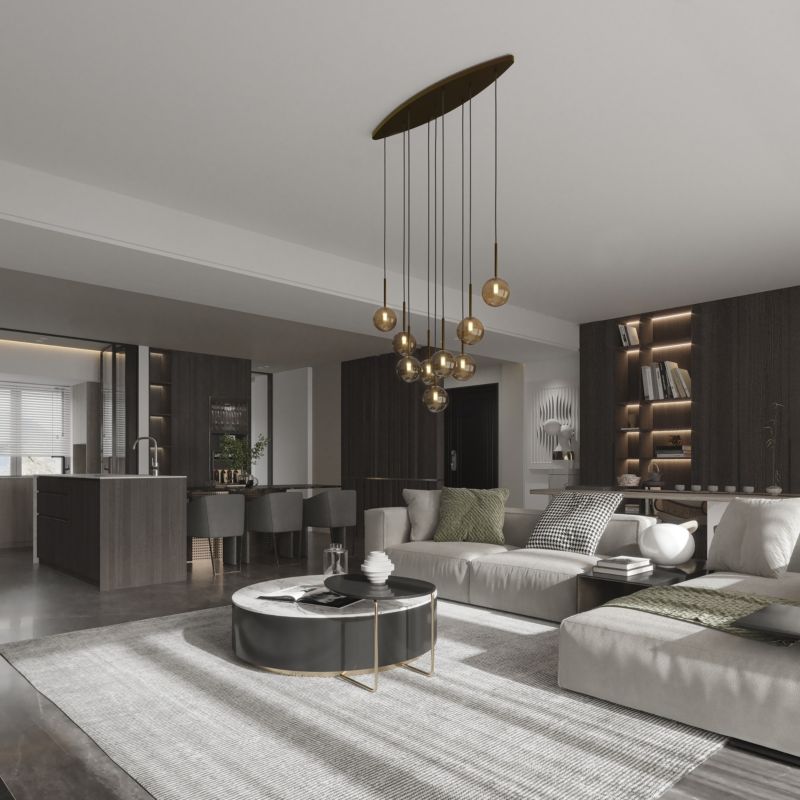 Lampa wisząca TK-Lighting Estera brązowe kulki szklane 9x G9 - 1szt.