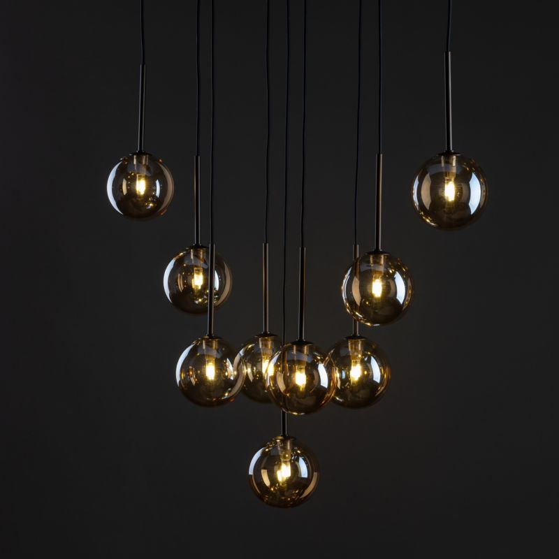 Lampa wisząca TK-Lighting Estera brązowe kulki szklane 9x G9 - 1szt.