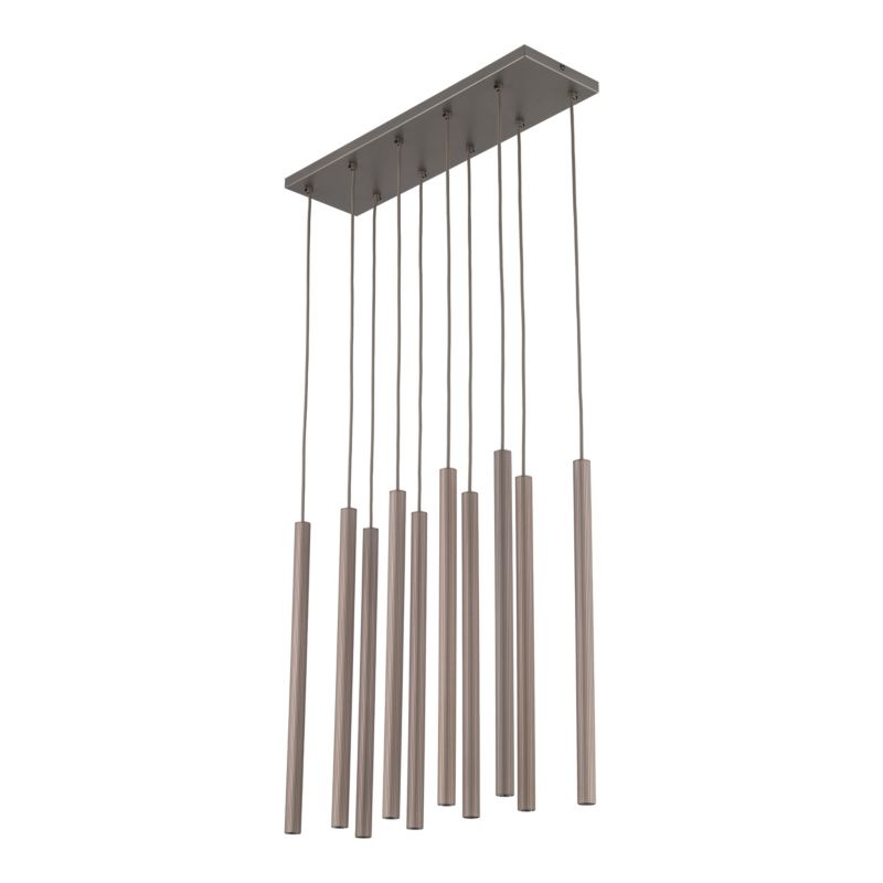 Lampa wisząca Tk Lighting Ferro na listwie brązowa tytan ryflowana metalowa tuba sopel rurka 10X g9 - 1szt.