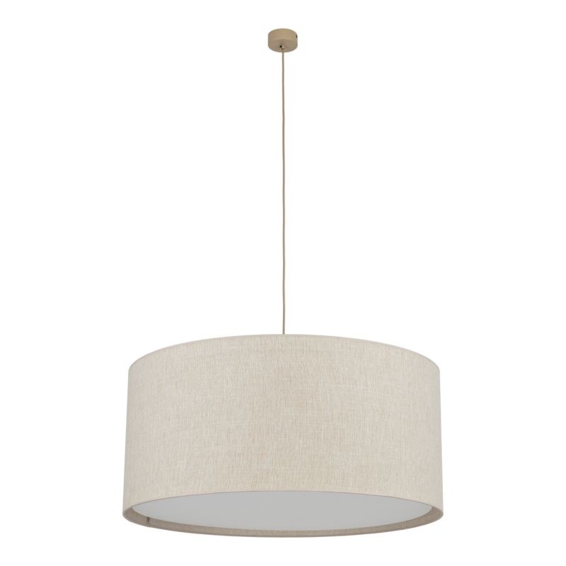Lampa wisząca Tk Lighting Largo beżowy abażur z białą przysłona 3Xe27 - 1szt.