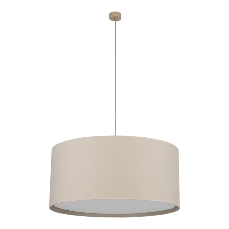 Lampa wisząca Tk Lighting Largo lniany abażur z białą przysłona 3Xe27 - 1szt.