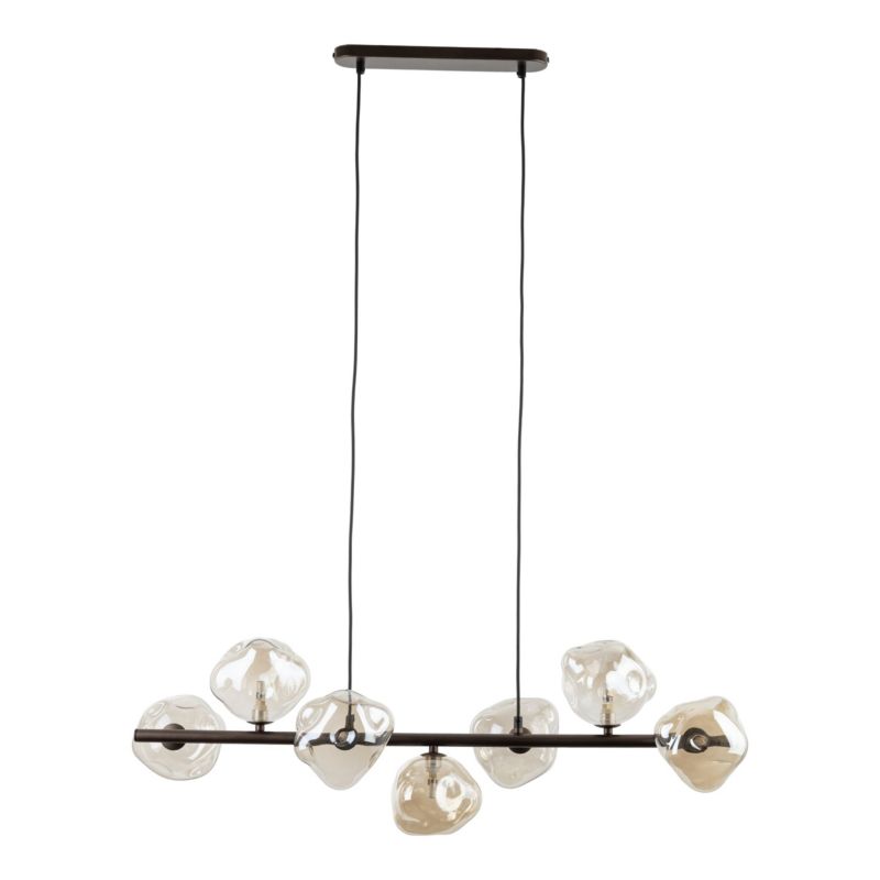 Lampa wisząca Tk-Lighting Lava brązowa belka klosze nieregularne - 1 szt.