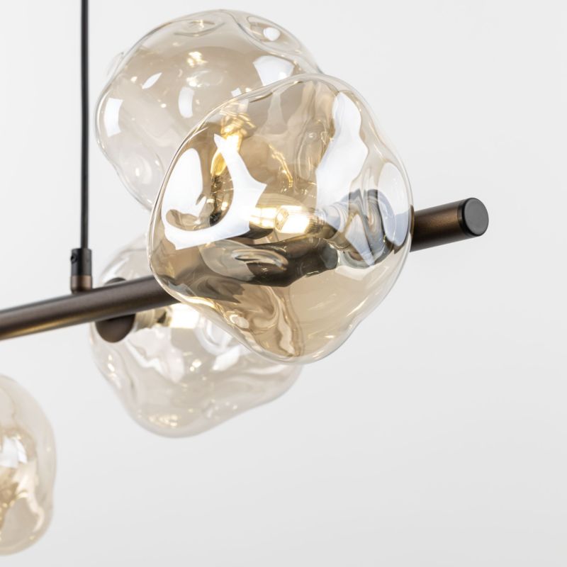 Lampa wisząca Tk-Lighting Lava brązowa belka klosze nieregularne - 1 szt.