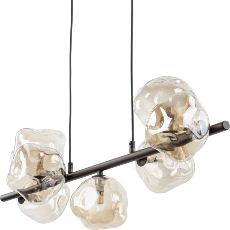 Lampa wisząca Tk-Lighting Lava brązowa belka klosze nieregularne - 1 szt.