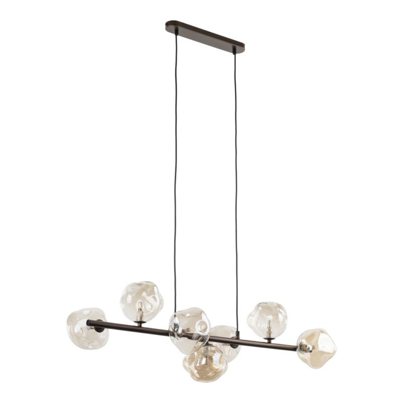 Lampa wisząca Tk-Lighting Lava brązowa belka klosze nieregularne - 1 szt.