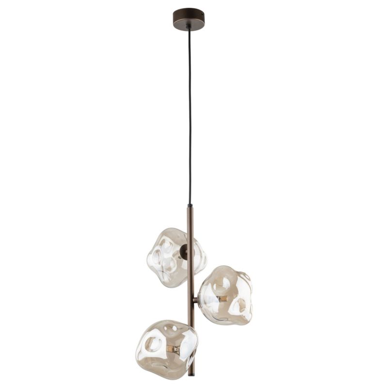 Lampa wisząca Tk-Lighting Lava brązowy zwis klosze nieregularne - 1 szt.