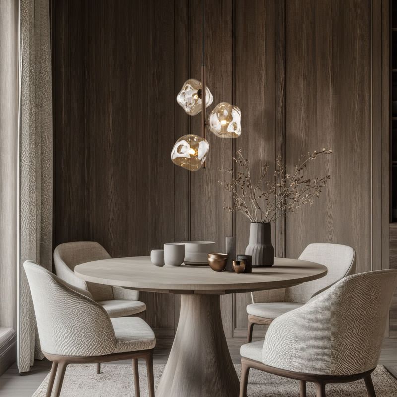 Lampa wisząca Tk-Lighting Lava brązowy zwis klosze nieregularne - 1 szt.