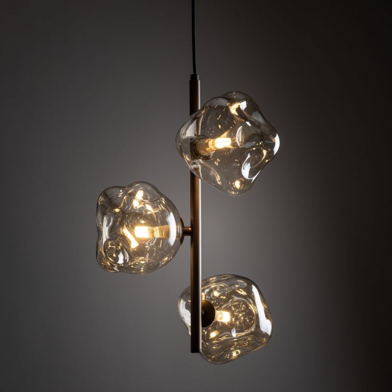 Lampa wisząca Tk-Lighting Lava brązowy zwis klosze nieregularne - 1 szt.