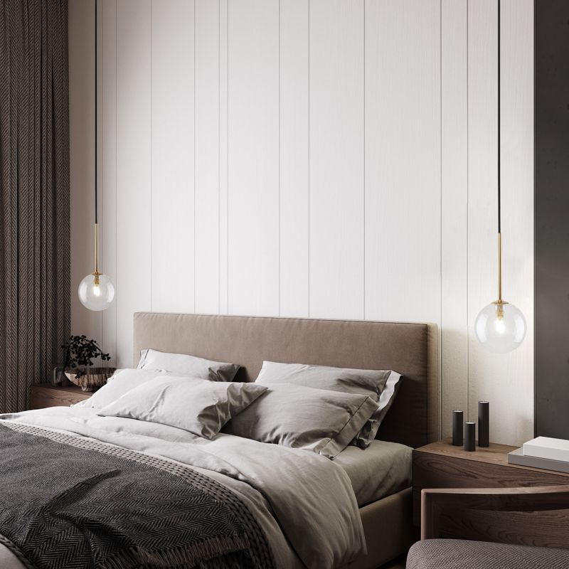 Lampa wisząca TK-Lighting Nilos złoty klosz przeźroczysty - 1szt.