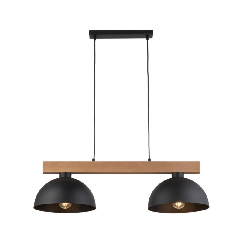 Lampa wisząca TK-Lighting Oslo 7110 czarna-jasne drewno nad stół 2xE27 x 15W 1 szt.