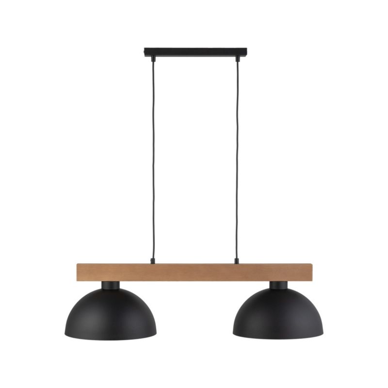 Lampa wisząca TK-Lighting Oslo 7110 czarna-jasne drewno nad stół 2xE27 x 15W 1 szt.