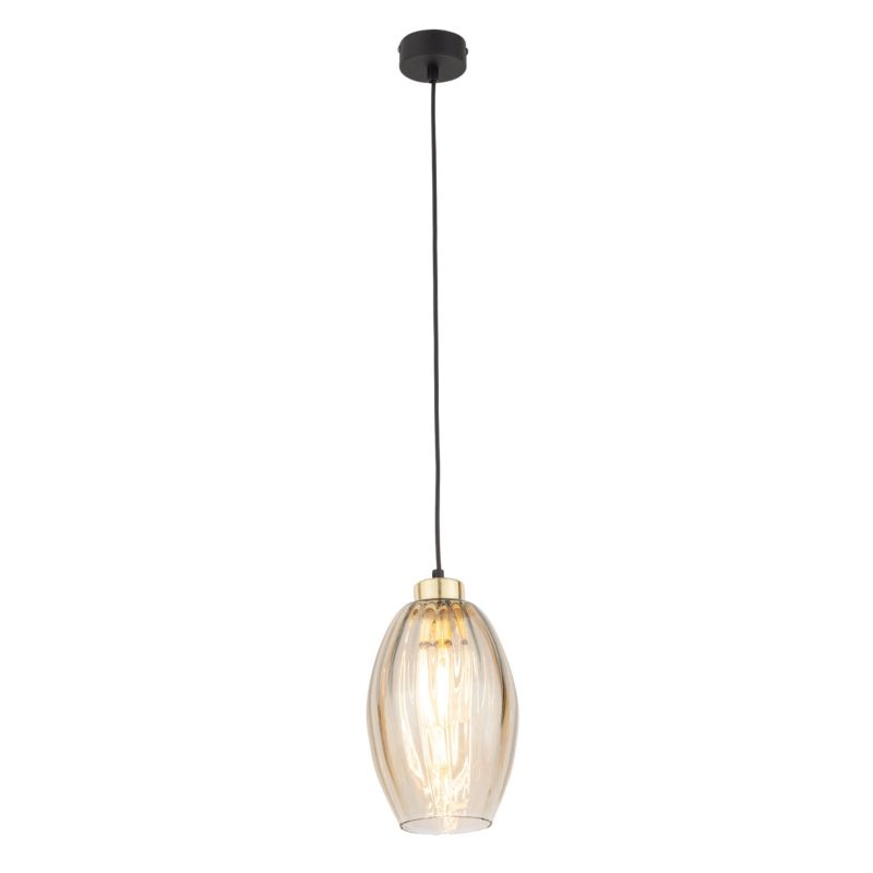 Lampa wisząca TK Lighting Sebo ryflowany miodowy klosz -1szt.