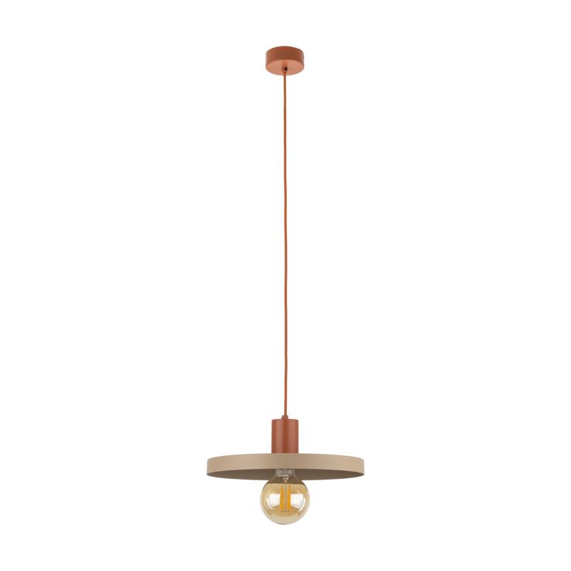 Lampa Wisząca Tk-Lighting Sila Brick Sabia daszek ceglany czerwony beżowy 300 - 1szt.