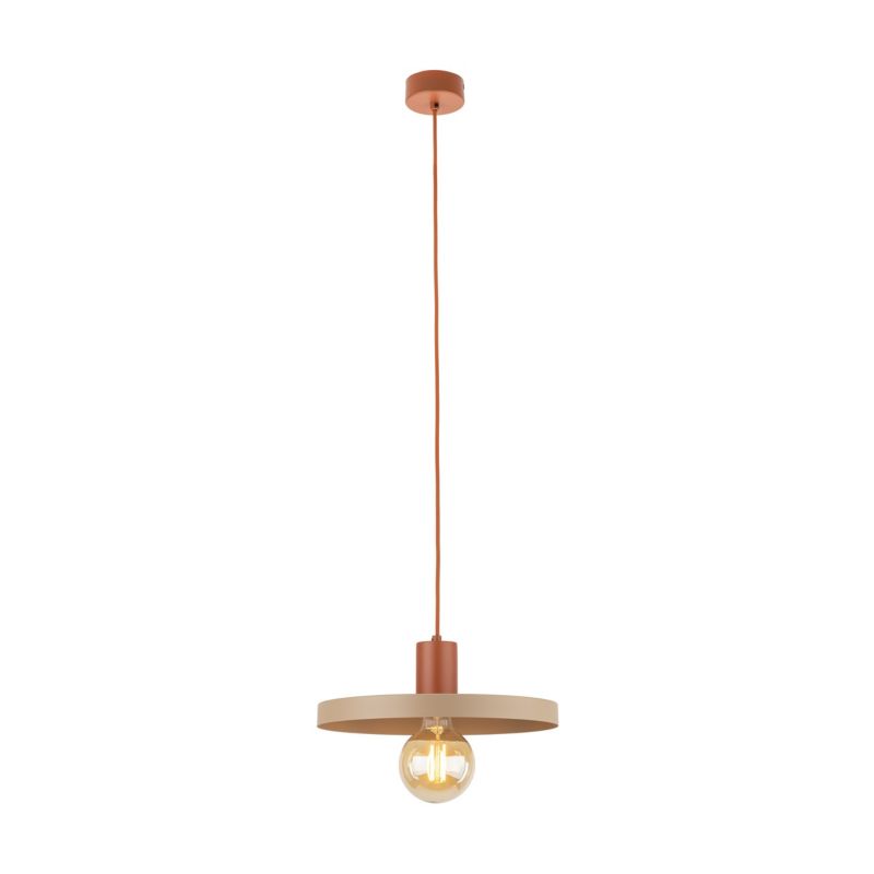 Lampa Wisząca Tk-Lighting Sila Brick Sabia daszek ceglany czerwony beżowy 300 - 1szt.