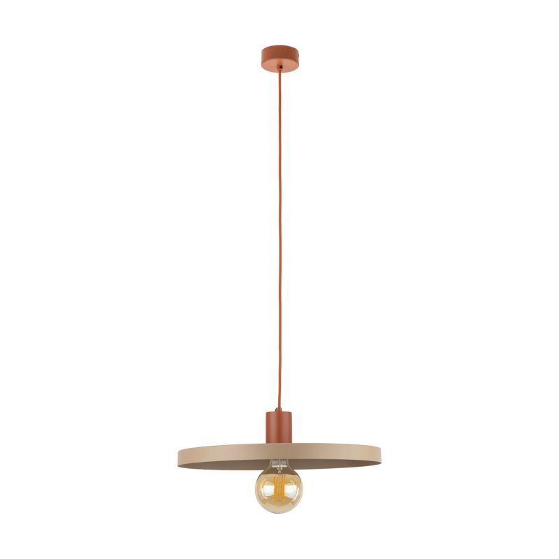 Lampa Wisząca Tk-Lighting Sila Brick Sabia daszek ceglany czerwony beżowy E27 - 1szt.
