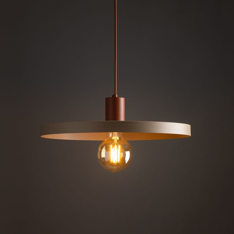 Lampa Wisząca Tk-Lighting Sila Brick Sabia daszek ceglany czerwony beżowy E27 - 1szt.