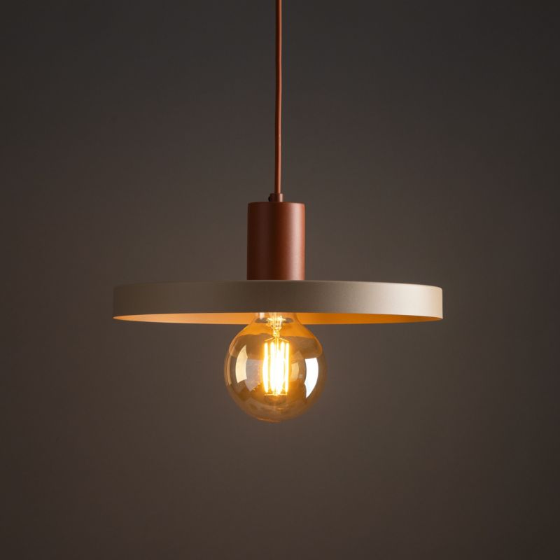 Lampa Wisząca Tk-Lighting Sila Brick Sabia daszek ceglany czerwony beżowy E27 - 1szt.