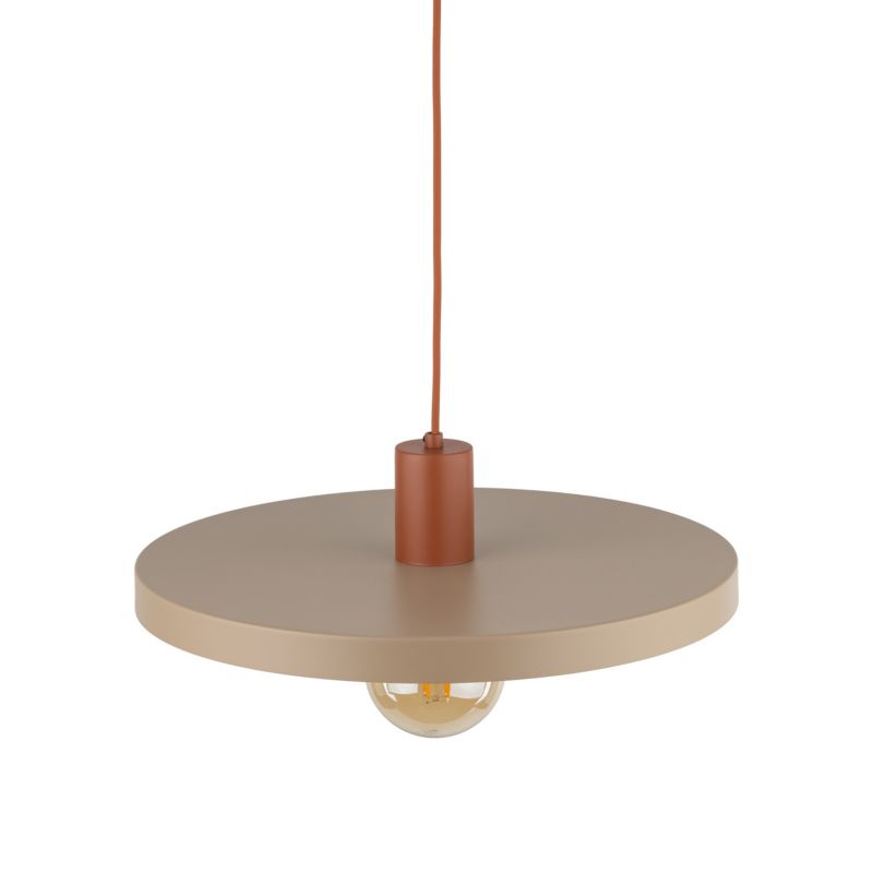 Lampa Wisząca Tk-Lighting Sila Brick Sabia daszek ceglany czerwony beżowy E27 - 1szt.